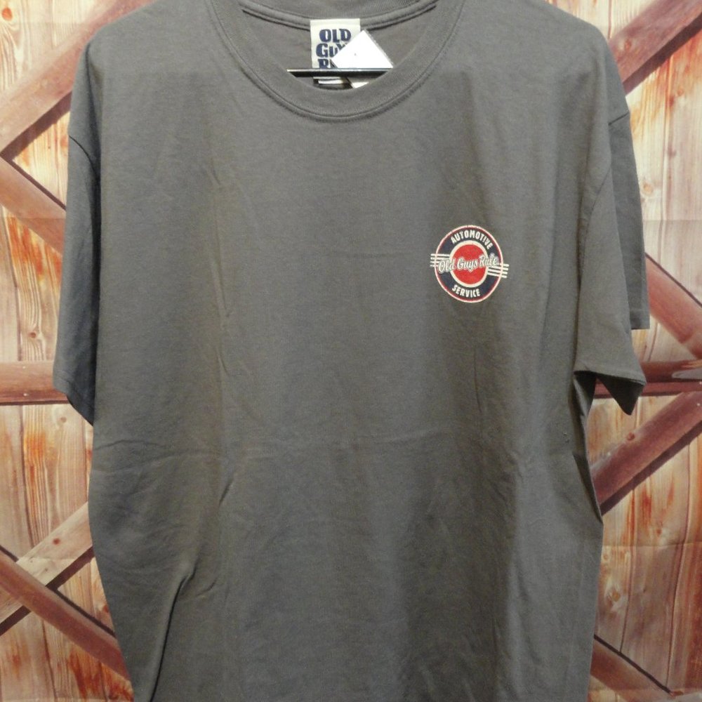 Old Guys Rule Automotive Service Distressed back Fun Graphic T~EUC~Car C… - Picture 2 of 5